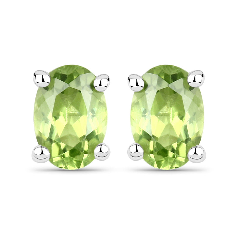 1.56 Carat Genuine Peridot .925 Sterling Silver Earrings