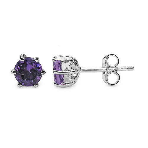 1.46 Carat Genuine Amethyst .925 Sterling Silver Earrings