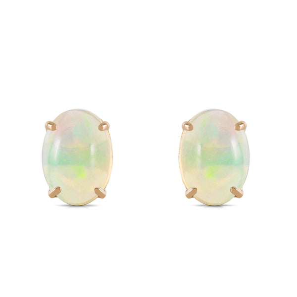 0.9 Carat 14K Solid Yellow Gold Pina Colada Opal Earrings