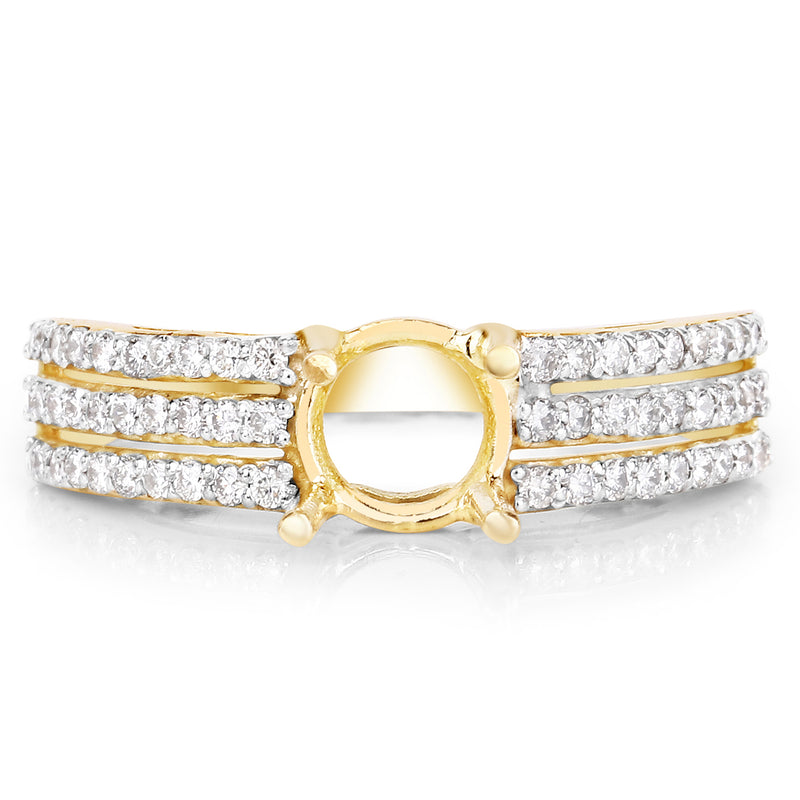 0.36 Carat Genuine White Diamond 14K Yellow Gold Ring (I-J Color, SI Clarity)