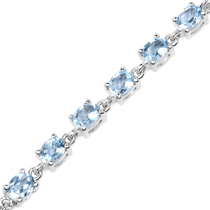 3.00 Carat Genuine Blue Topaz .925 Sterling Silver Bracelet