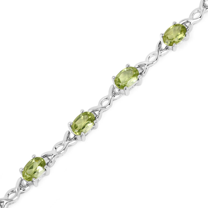 5.16 Carat Genuine Peridot .925 Sterling Silver Bracelet