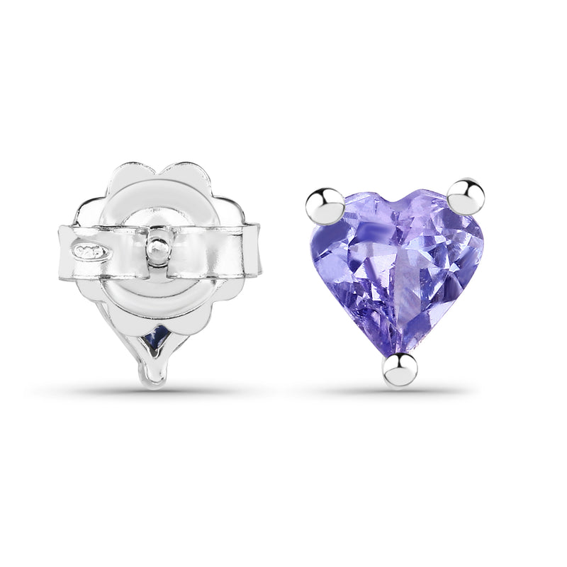 0.90 Carat Genuine Tanzanite .925 Sterling Silver Earrings