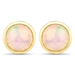 1.00 Carat Genuine Ethiopian Opal .925 Sterling Silver Earrings