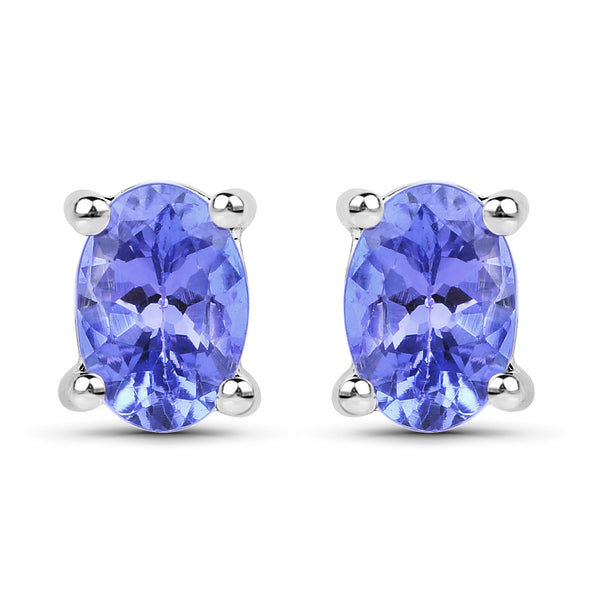 0.66 Carat Genuine Tanzanite .925 Sterling Silver Earrings