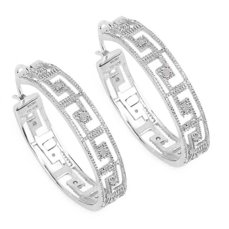 0.30 Carat Genuine White Diamond .925 Sterling Silver Earrings