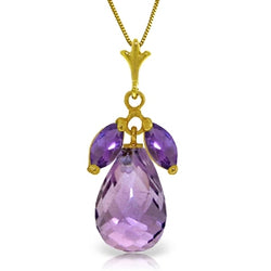 7.2 Carat 14K Solid Yellow Gold Love You Fiercely Amethyst Necklace