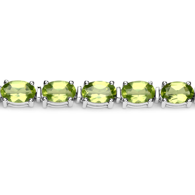 11.18 Carat Genuine Peridot .925 Sterling Silver Bracelet