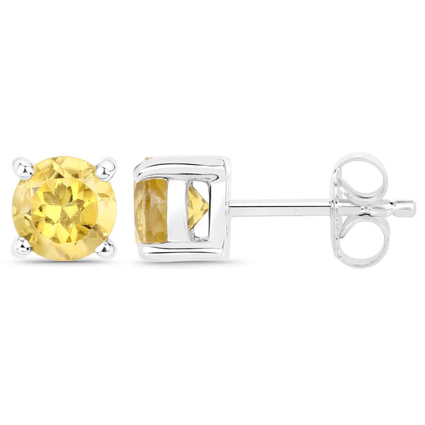 2.00 Carat Genuine Citrine .925 Sterling Silver Earrings