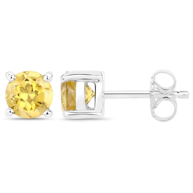 2.00 Carat Genuine Citrine .925 Sterling Silver Earrings