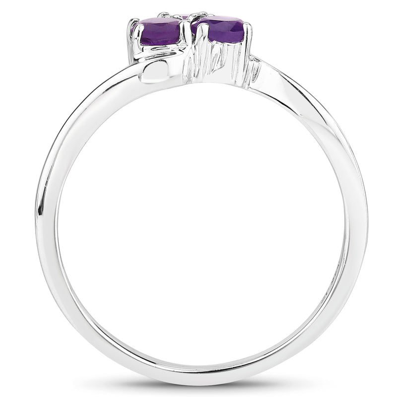 0.72 Carat Genuine Amethyst .925 Sterling Silver Ring