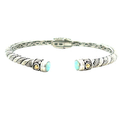 Natural Opal Bangle Bracelet Sterling Silver 18KT Gold