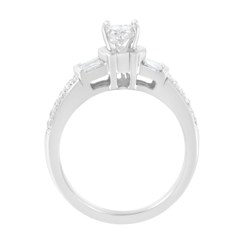 14K White Gold 1 ct TDW Solitaire Cocktail Ring (H-IVS1-VS2)