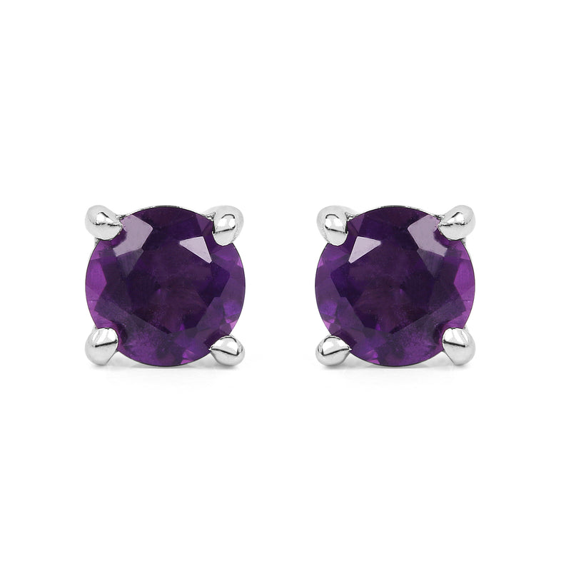 0.48 Carat Genuine Amethyst .925 Sterling Silver Earrings