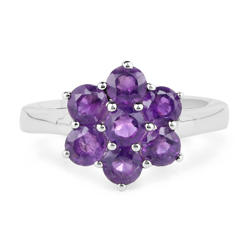 1.68 Carat Genuine Amethyst .925 Sterling Silver Ring