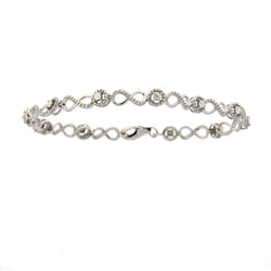 Genuine Diamond Tennis Bracelet Sterling Silver