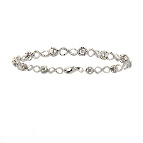 Genuine Diamond Tennis Bracelet Sterling Silver