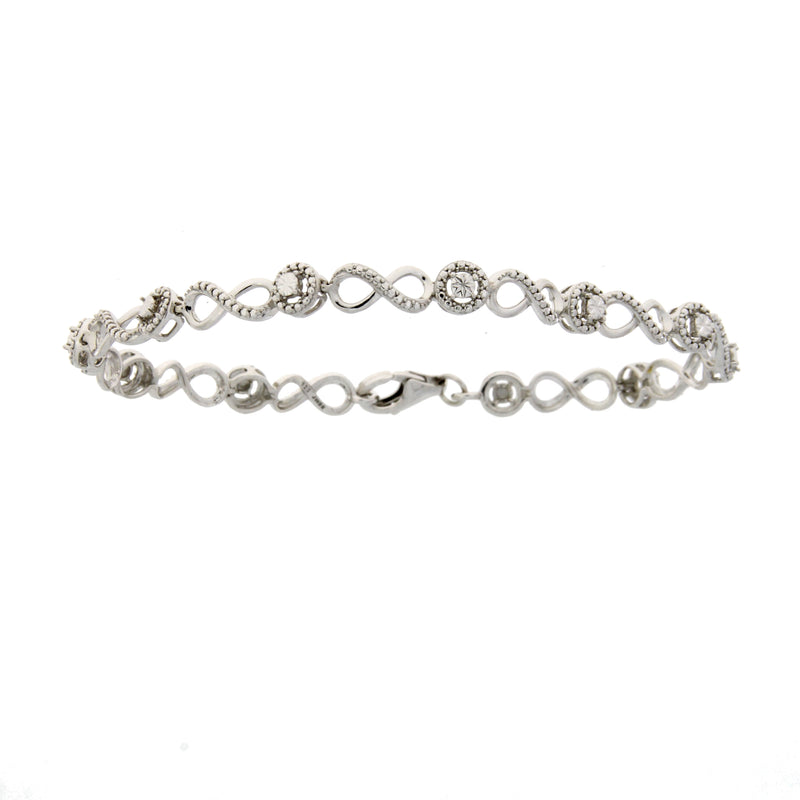 Genuine Diamond Tennis Bracelet Sterling Silver