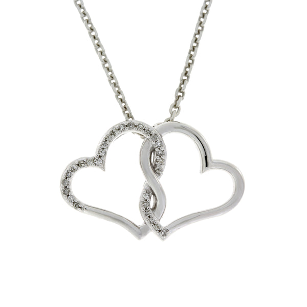 .08ct Diamond Heart Love Pendant Sterling Silver