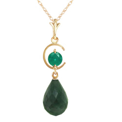 9.3 Carat 14K Solid Yellow Gold Born A Woman Emerald Necklace