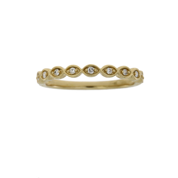 .08ct Diamond Wedding Band Ring 10KT Yellow Gold