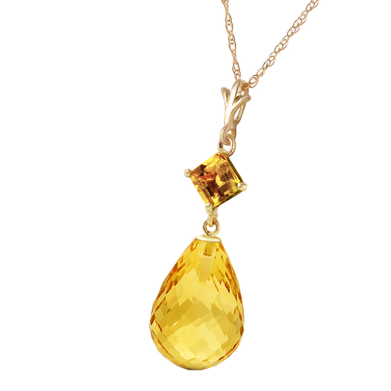 5.5 Carat 14K Solid Yellow Gold Admit One Citrine Necklace