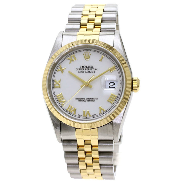 Rolex 16233 Datejust White Roman Watch Stainless Steel / SSxK18YG Men's ROLEX