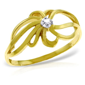 0.05 Carat 14K Solid Yellow Gold Enamored Diamond Ring