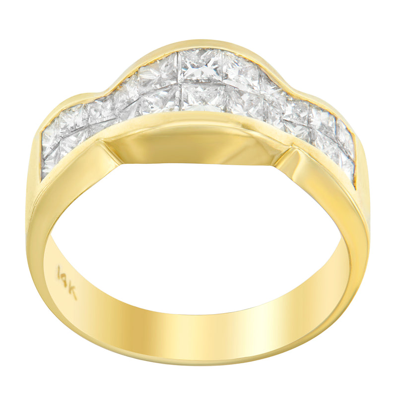 14k Yellow Gold 1 1/3 ct TDW Princess Diamond Cluster Ring (G-H SI1-SI2)