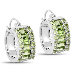 4.96 Carat Genuine Peridot .925 Sterling Silver Earrings