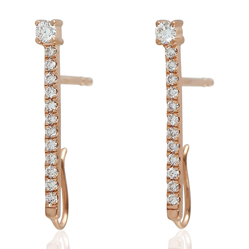 Rose Gold Diamond Stud Earrings: Sparkling Elegance in 18k Gold