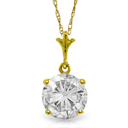 2.38 Carat 14K Solid Yellow Gold Necklace Cubic Zirconia