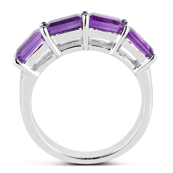 2.20 Carat Genuine Amethyst .925 Sterling Silver Ring