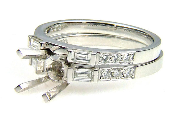 .71ct Diamond Semi Mount Engagement Ring .950 Platinum