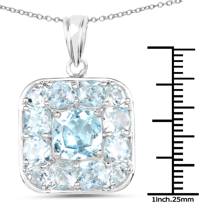 10.05 Carat Genuine Blue Topaz .925 Sterling Silver Pendant