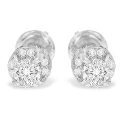 14K White Gold 1ct TDW Diamond Stud Earrings (I-JI1-I2)