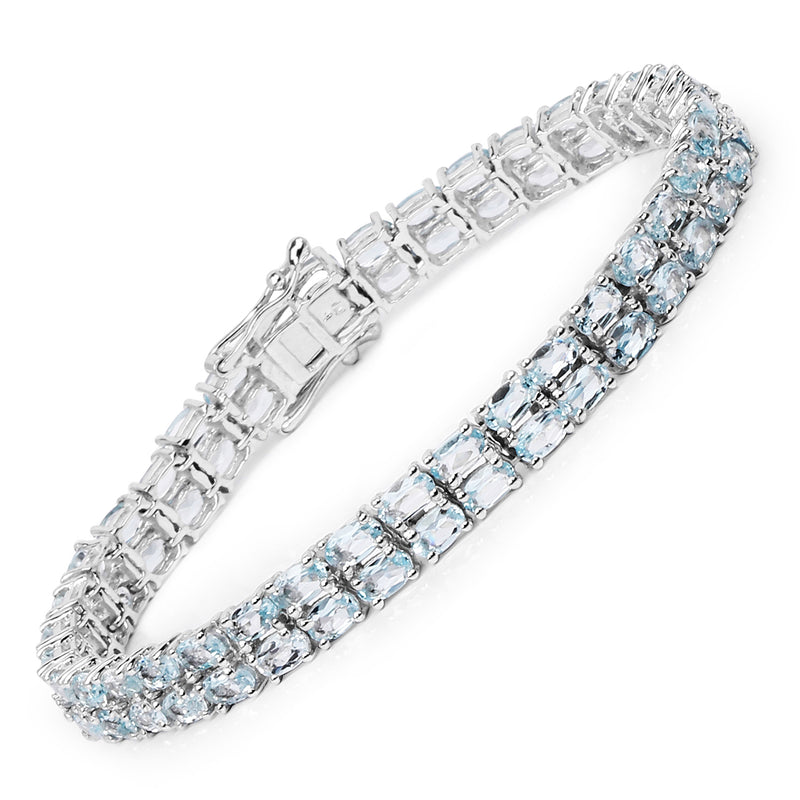 15.60 Carat Genuine Blue Topaz .925 Sterling Silver Bracelet