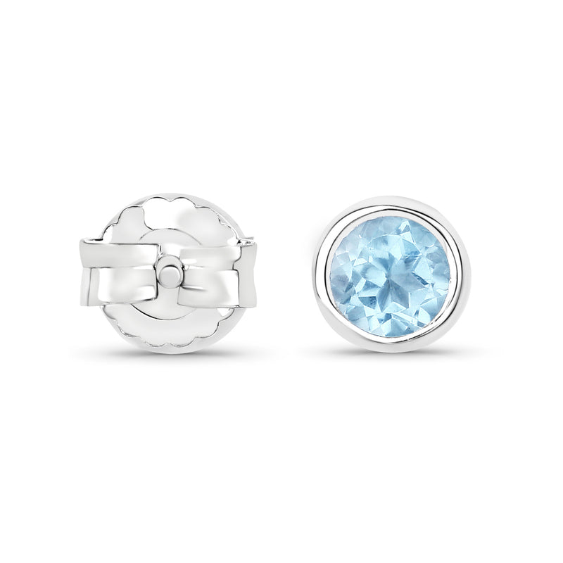 1.20 Carat Genuine Blue Topaz .925 Sterling Silver Earrings