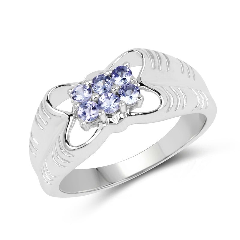 0.30 Carat Genuine Tanzanite .925 Sterling Silver Ring