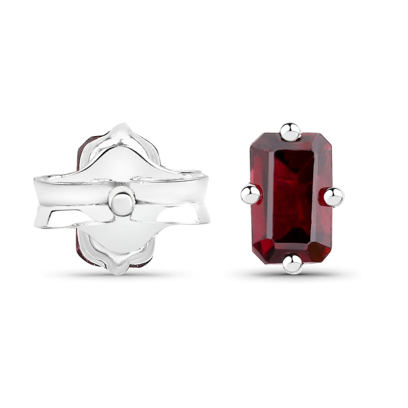 0.80 Carat Genuine Garnet .925 Sterling Silver Earrings