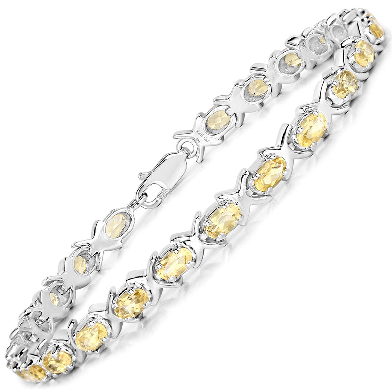 4.60 Carat Genuine Citrine .925 Sterling Silver Bracelet