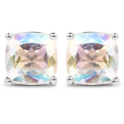 4.20cttw Crystal Rainbow Mystic Quartz .925 Sterling Silver Earrings