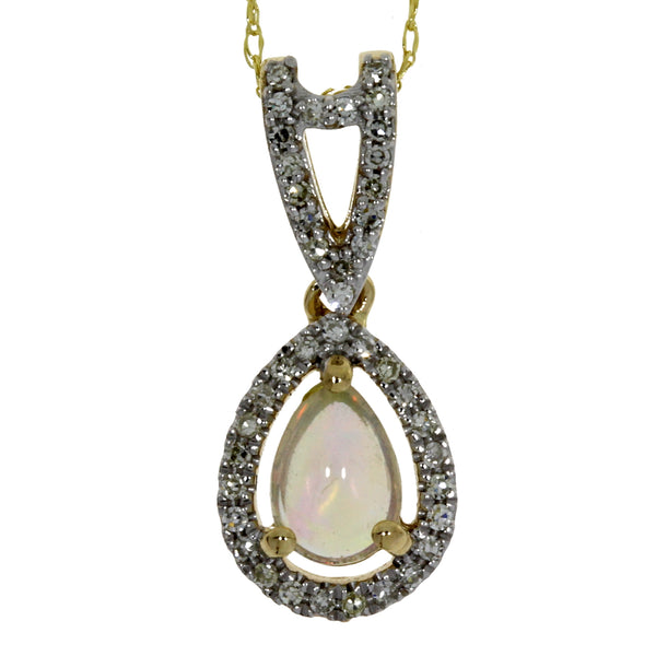 .11ct Opal Diamond Fashion Pendants 14KT Yellow Gold
