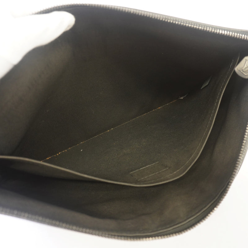 Auth Louis Vuitton Monogram Shadow Pochette Discovery M62903 Mens Clutch Bag