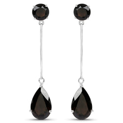 12.06 Carat Genuine Smoky Quartz .925 Sterling Silver Earrings