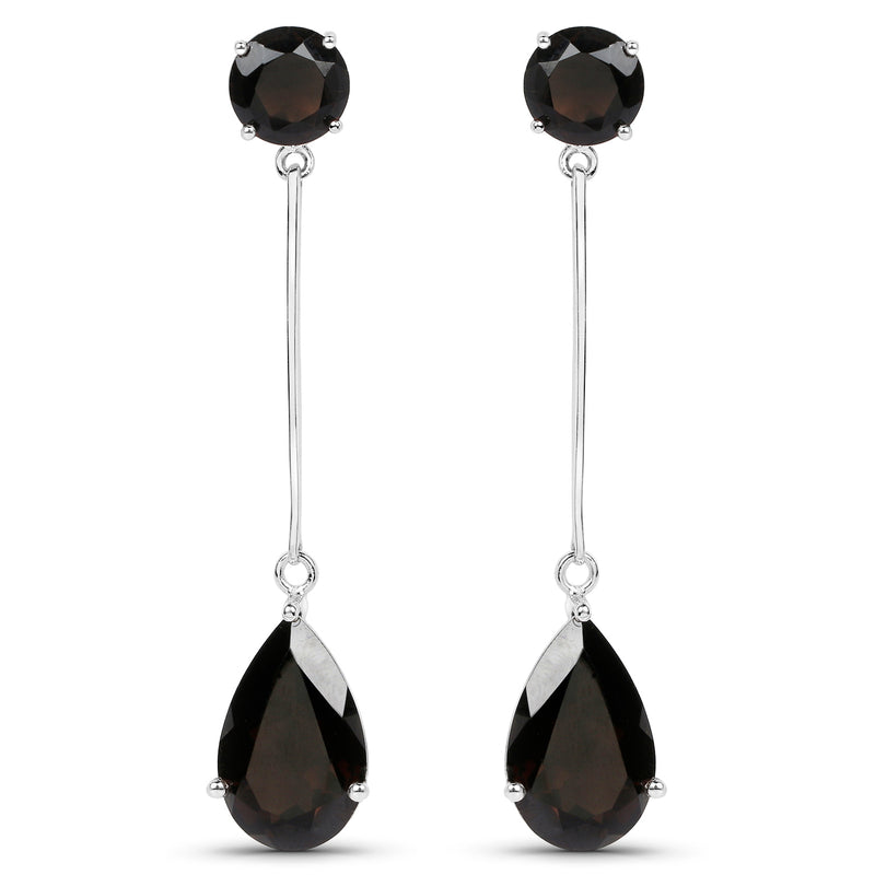 12.06 Carat Genuine Smoky Quartz .925 Sterling Silver Earrings