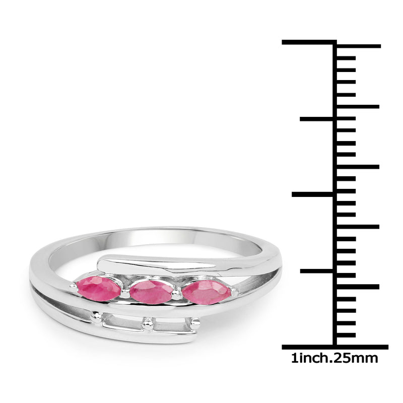 0.36 Carat Genuine Ruby .925 Sterling Silver Ring