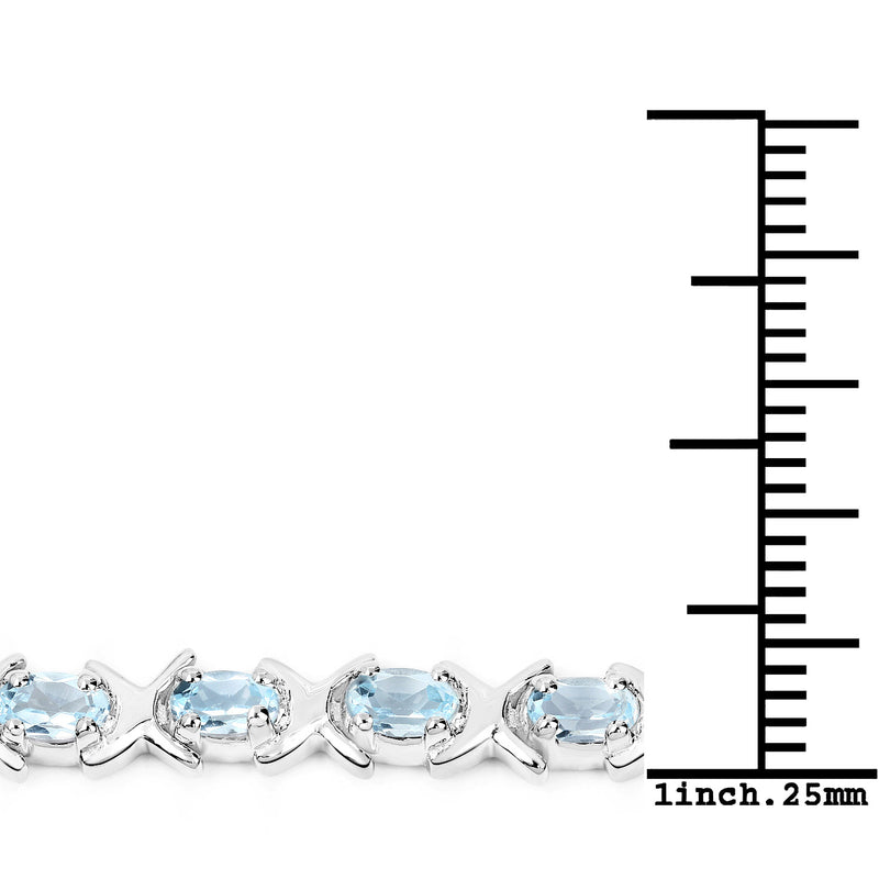 5.75 Carat Genuine Blue Topaz .925 Sterling Silver Bracelet