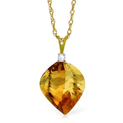 11.8 Carat 14K Felicidad Citrine Diamond Necklace