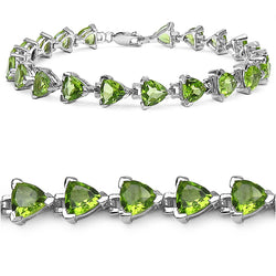 14.70 Carat Genuine Peridot .925 Sterling Silver Bracelet